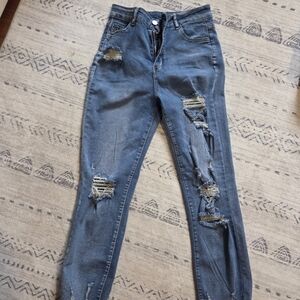 Women's Straight Leg Distressed Jeans